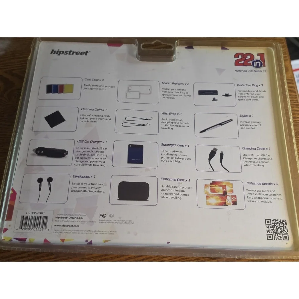 Nintendo 3DS Super 22 pc Accessory Kit USB Car Charger Stylus Earphone Card Case